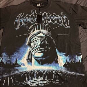 Black & Blue Graphic Short-Sleeve Tee - Band Style